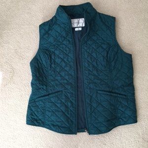 Van Heusen Dark Teal/Forest Green Quilted Vest, Large